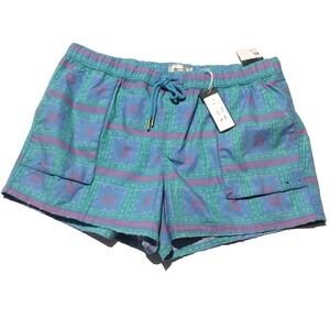 Alpine Design Womens Size XL Aztec Boho Short NWT 4" Island Block Teal Purple
